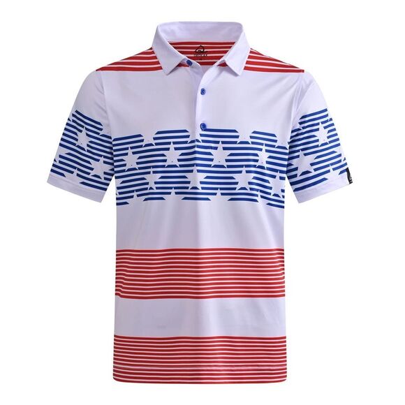 DEOLAX Flag Patriotic Golf Polo Shirt XXL - Picture 1 of 8